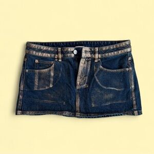 BDG Denim Mini Skirt with gold foil
